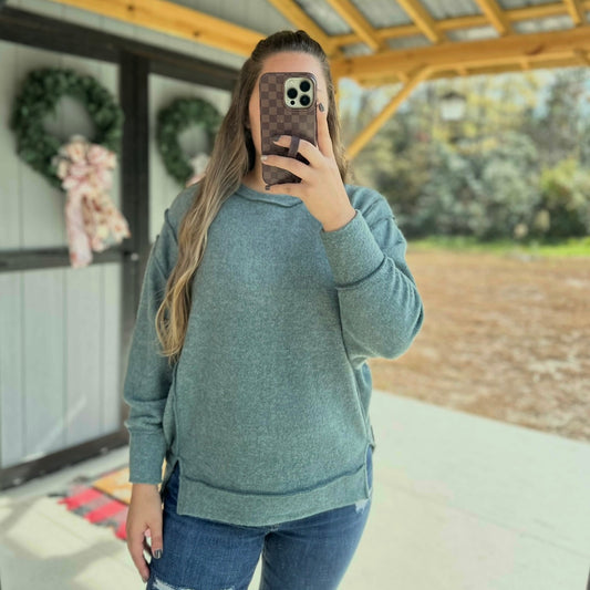 Zenana Brushed Melange Oversized Sweater