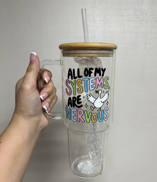 All of My Systems Are Nervous Glass Tumbler