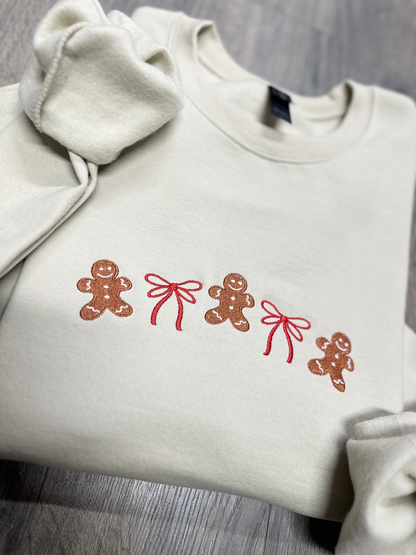 Embroidered Coquette Gingerbread Sweatshirt