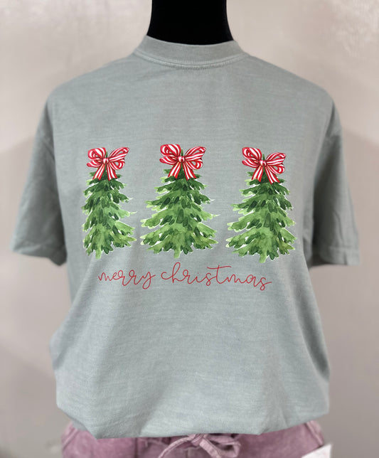 Trees & Bows Merry Christmas Short Sleeve