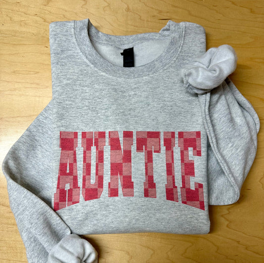 Pink Checkered Auntie Shirt