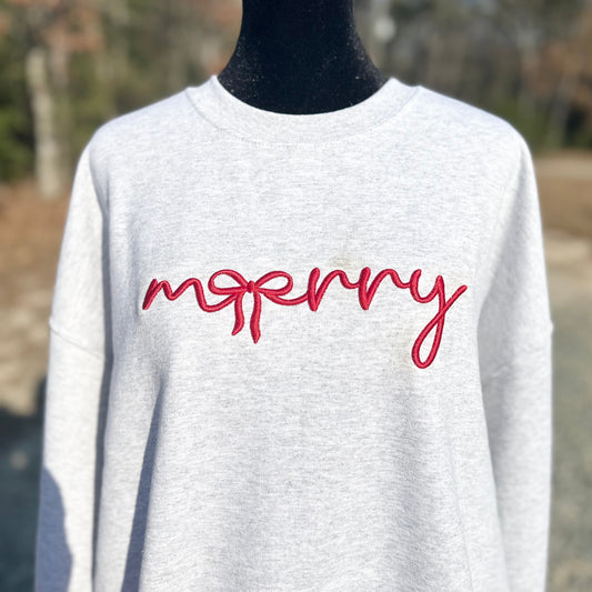 Puff Embroidered Merry Sweatshirt