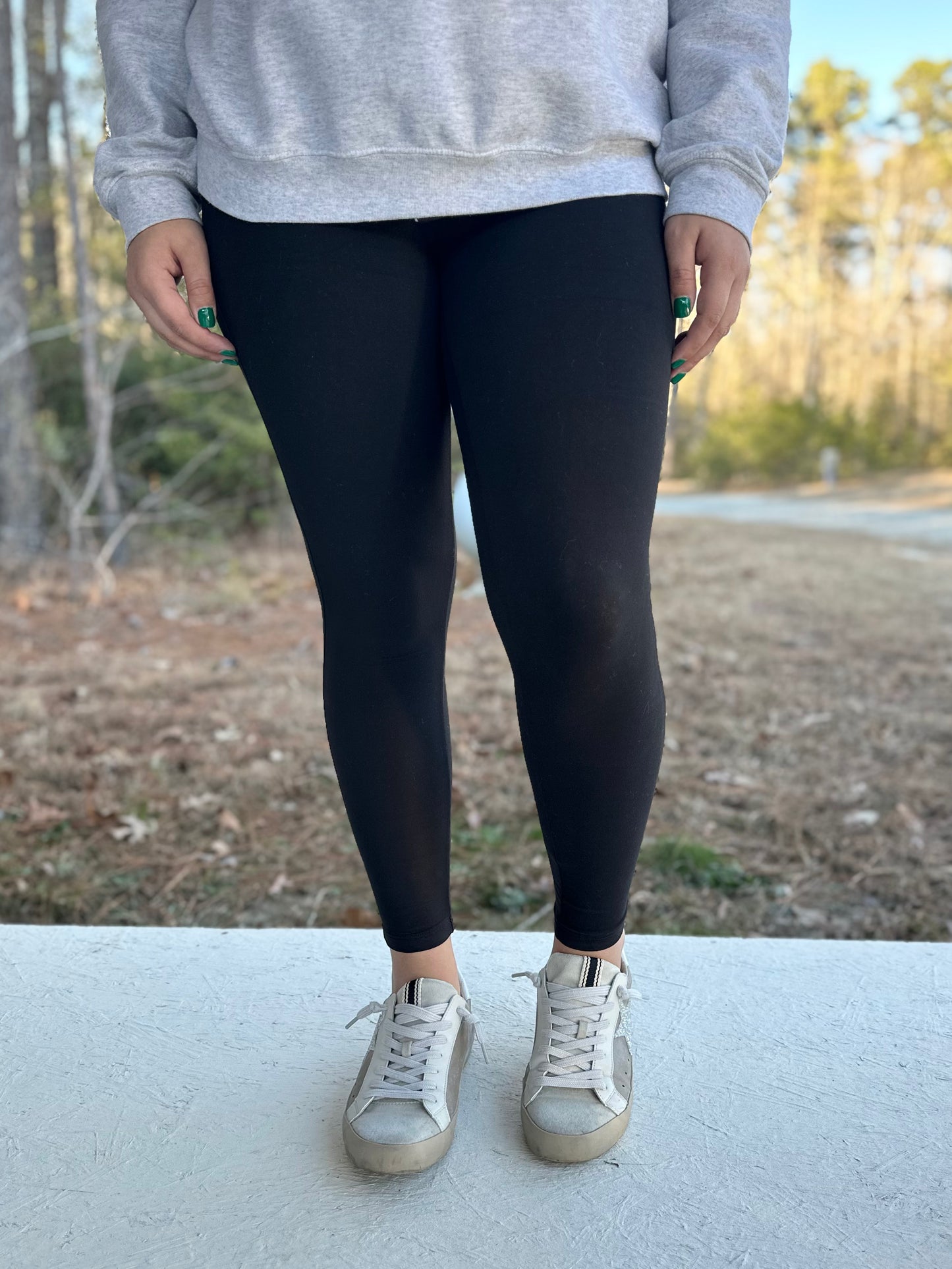 Black Wide Waistband Leggings