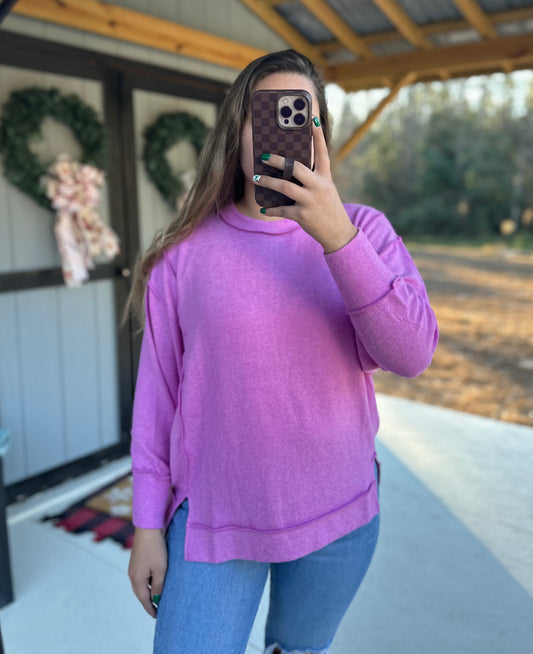 Zenana Brushed Melange Oversized Sweater