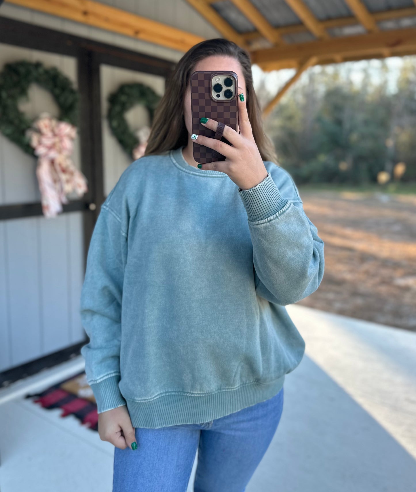 Zenana Acid Wash Pullover
