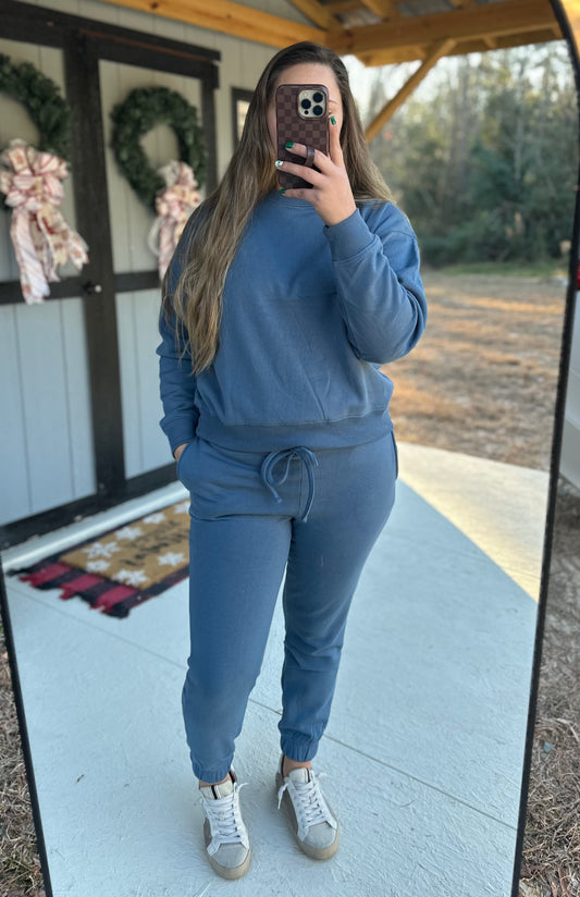 Zenana Fleece Long Sleeve Jogger Set