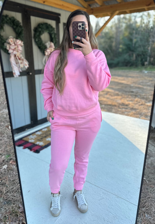 Zenana Fleece Long Sleeve Jogger Set