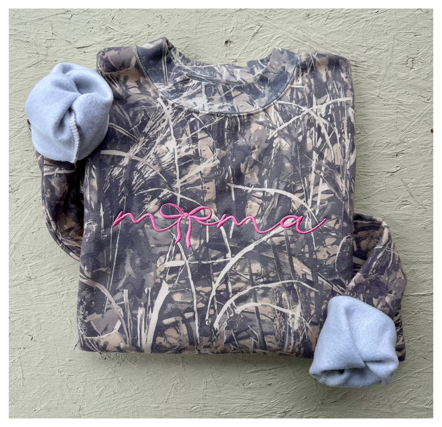 Embroidered Mama Dark Camo Sweatshirt