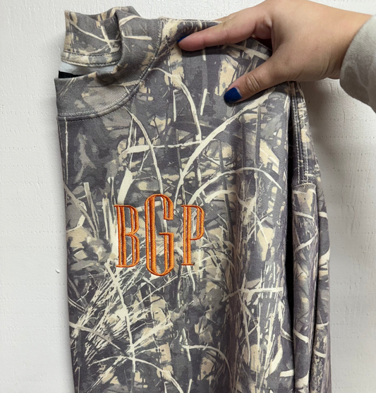 Embroidered Dark Camo Sweatshirt