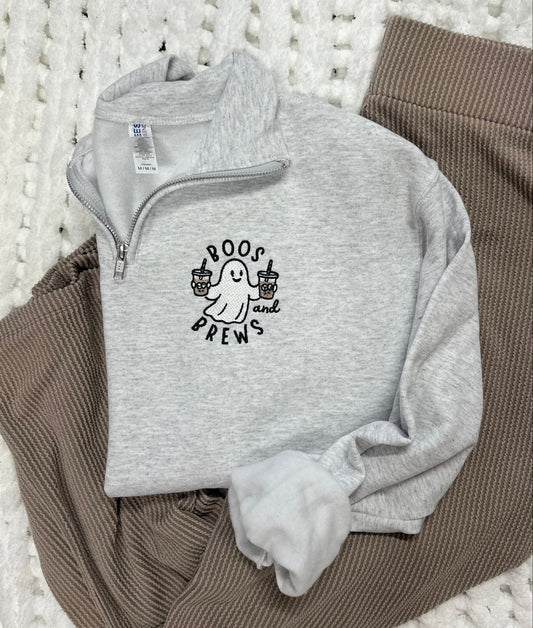 Embroidered Boos & Brews Quarter Zip
