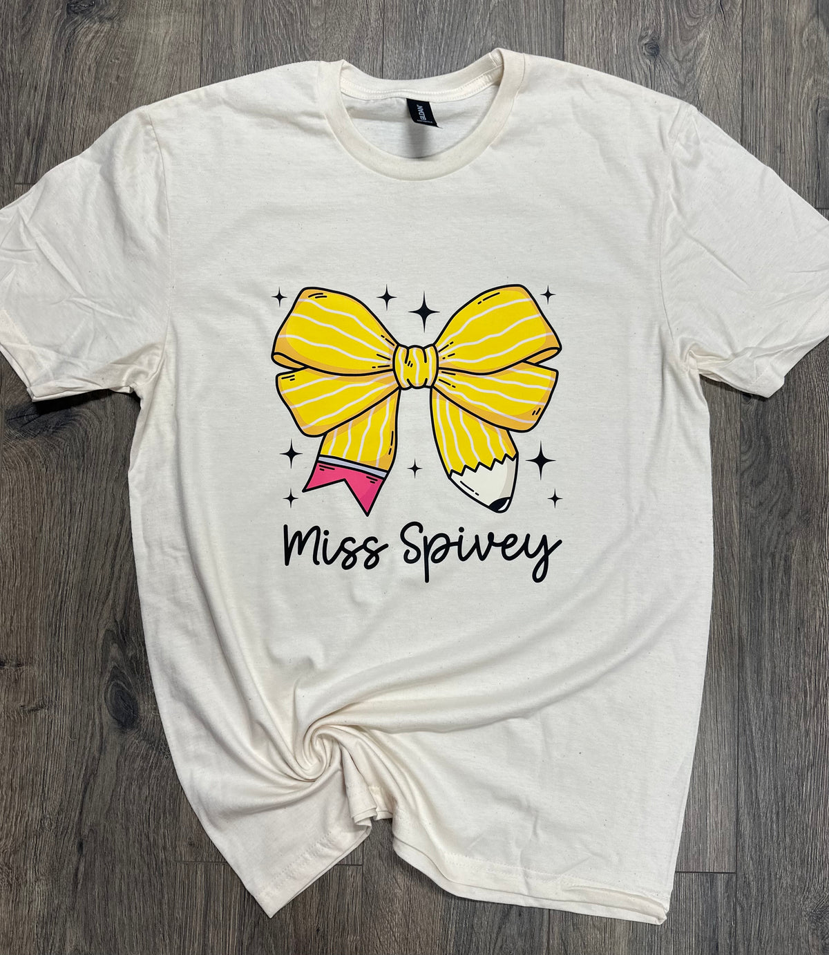 Teacher Bow & Name Shirt