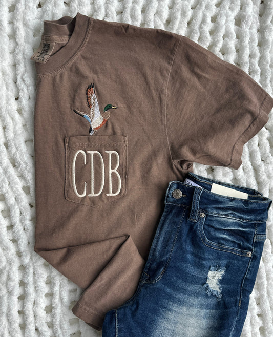 Embroidered Mallard & Monogram Short Sleeve