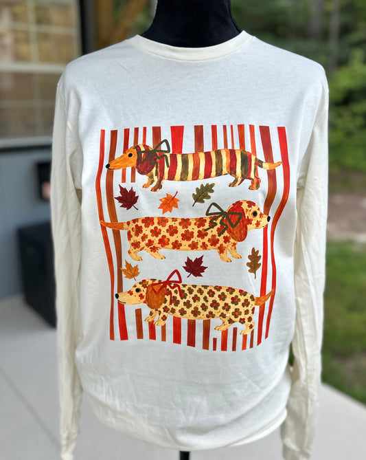 Fall Dachshunds & Stripes Shirt
