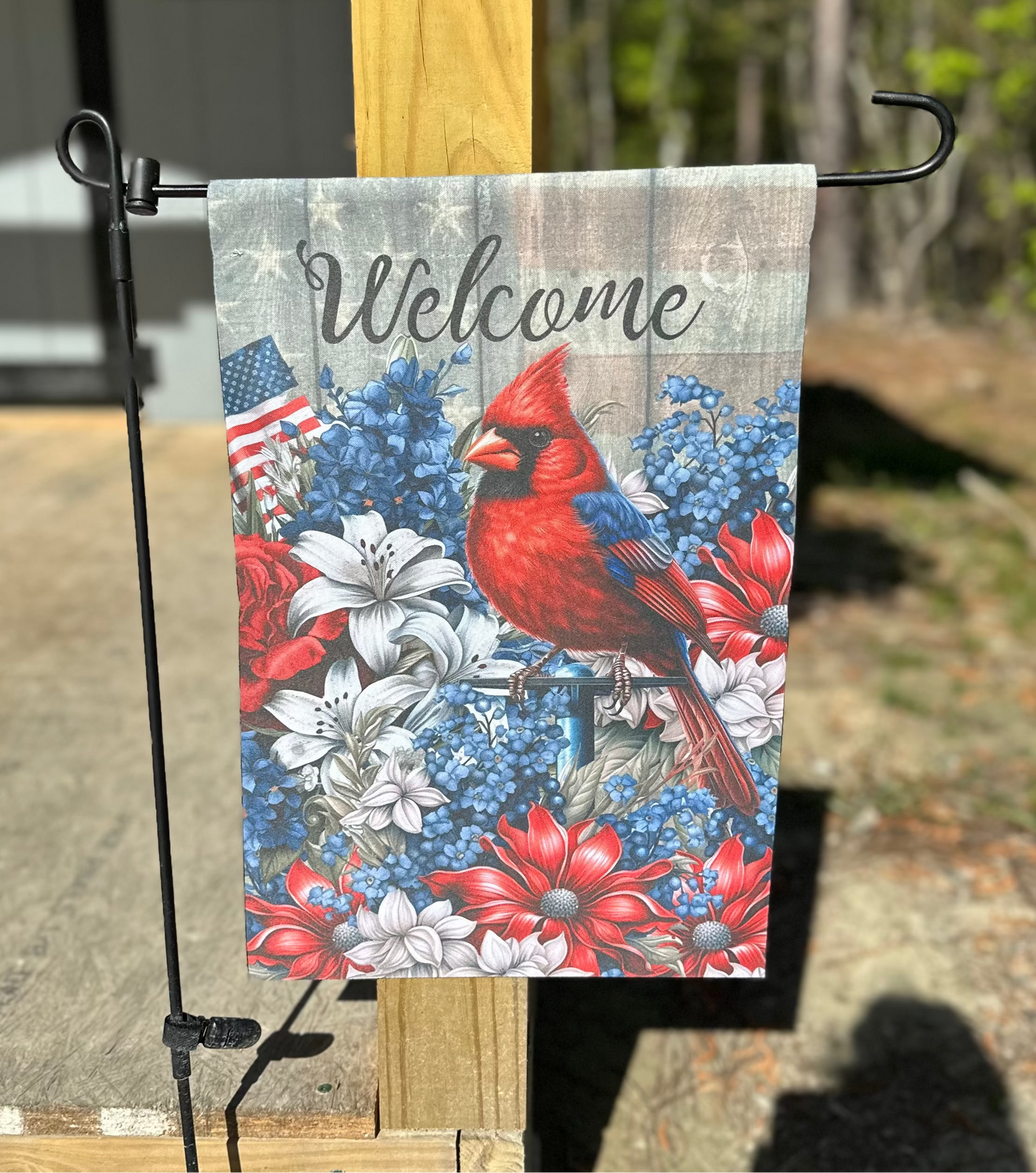 Welcome Cardinal Garden Flag