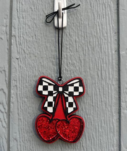 Checkered & Glitter Cherries Freshie