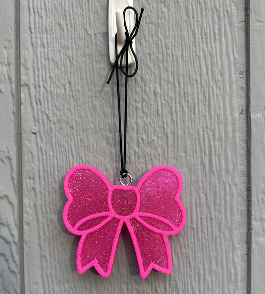 Pink Glitter Bow Freshie