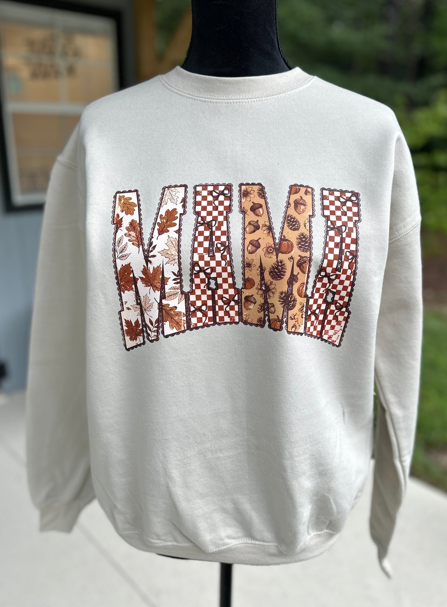 Fall Patterned MAMA Shirt