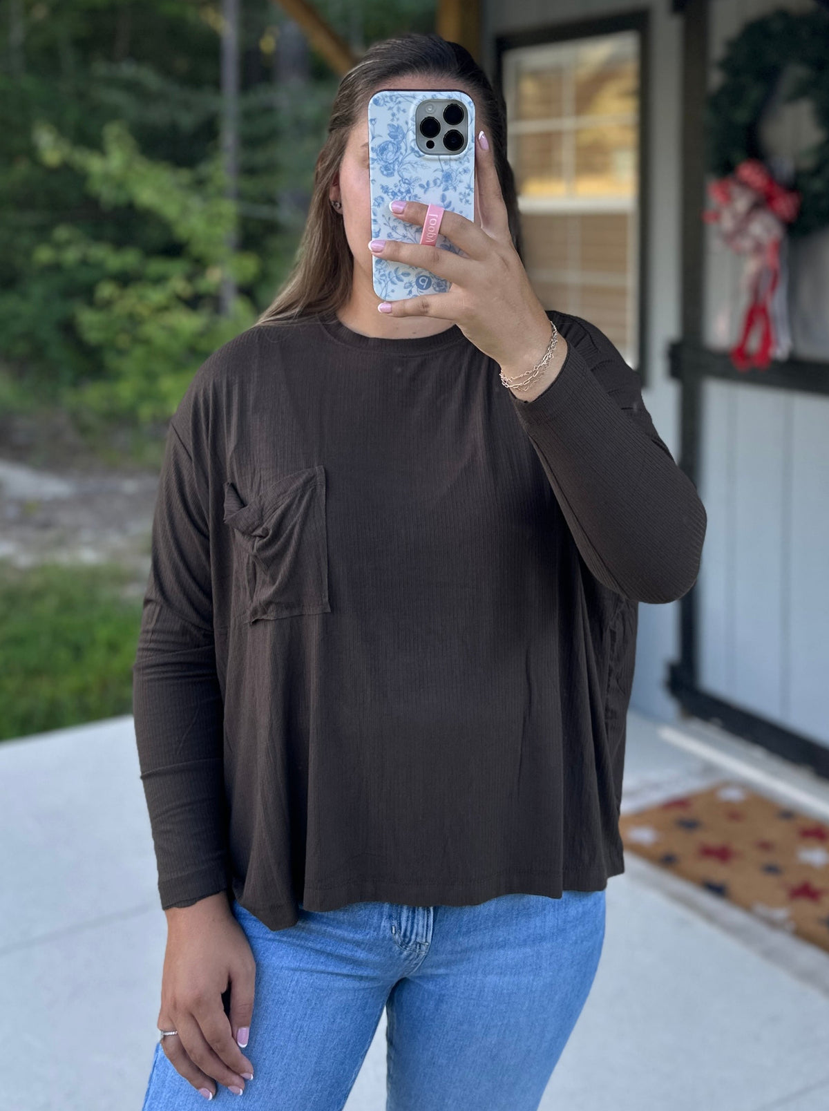 Espresso Ribbed Long Sleeve