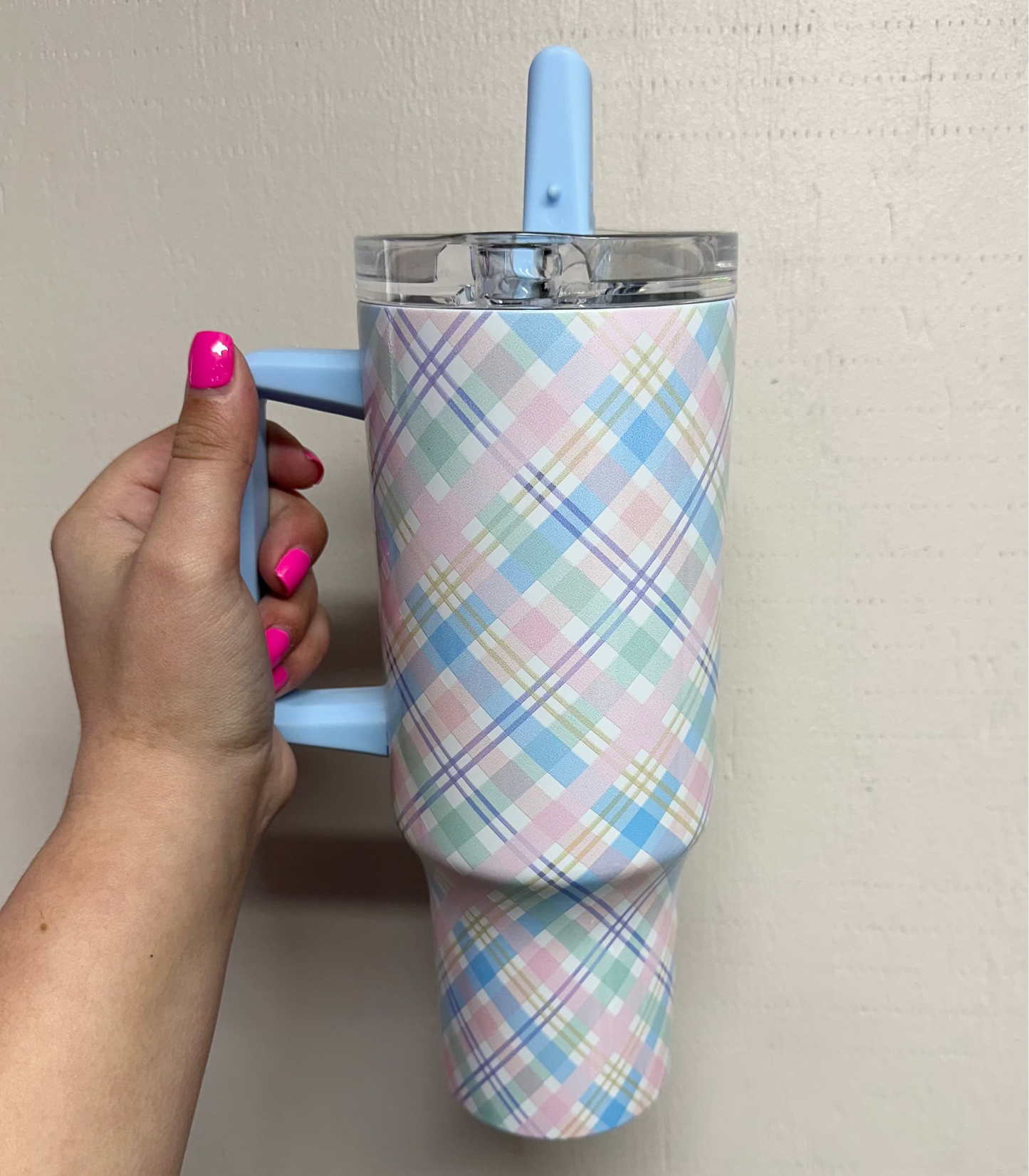 Pastel Plaid Tumbler