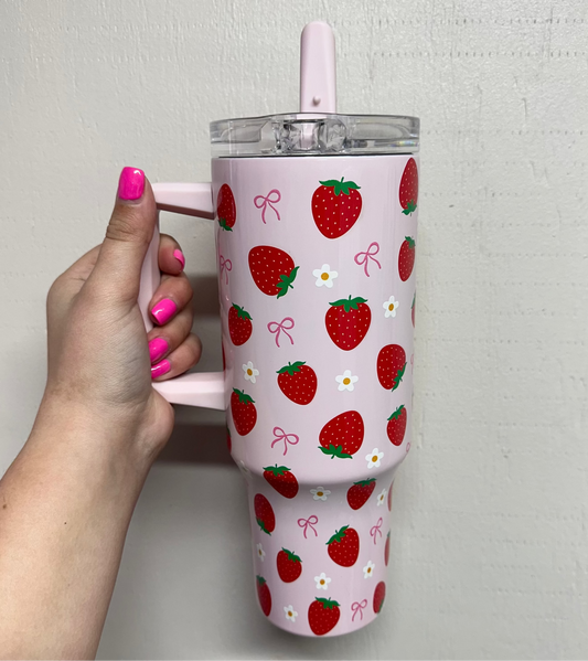Strawberries & Bows Tumbler