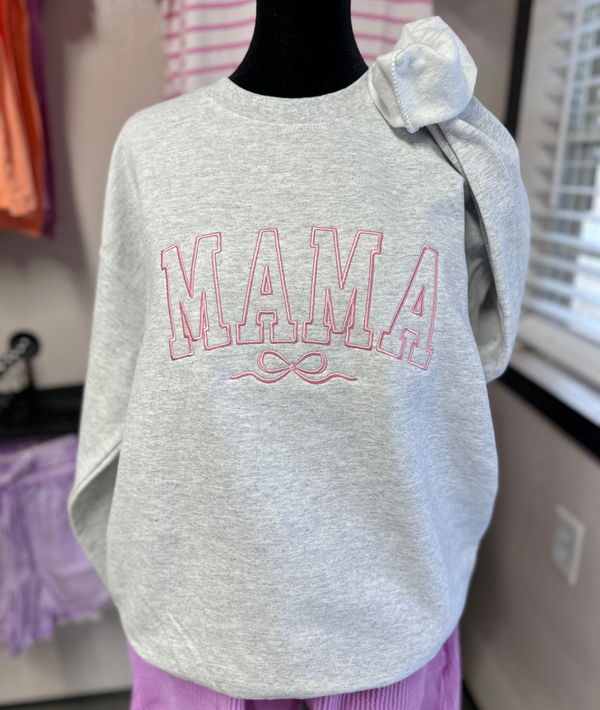 Embroidered Mama & Bow Sweatshirt