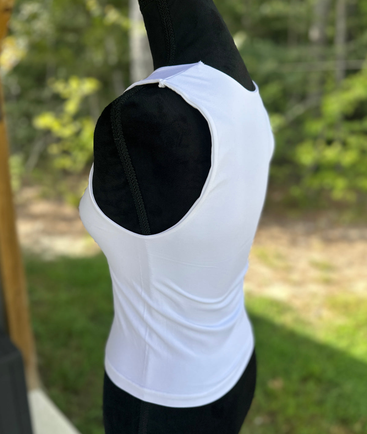 White Double Layered Square Neck Tank Top