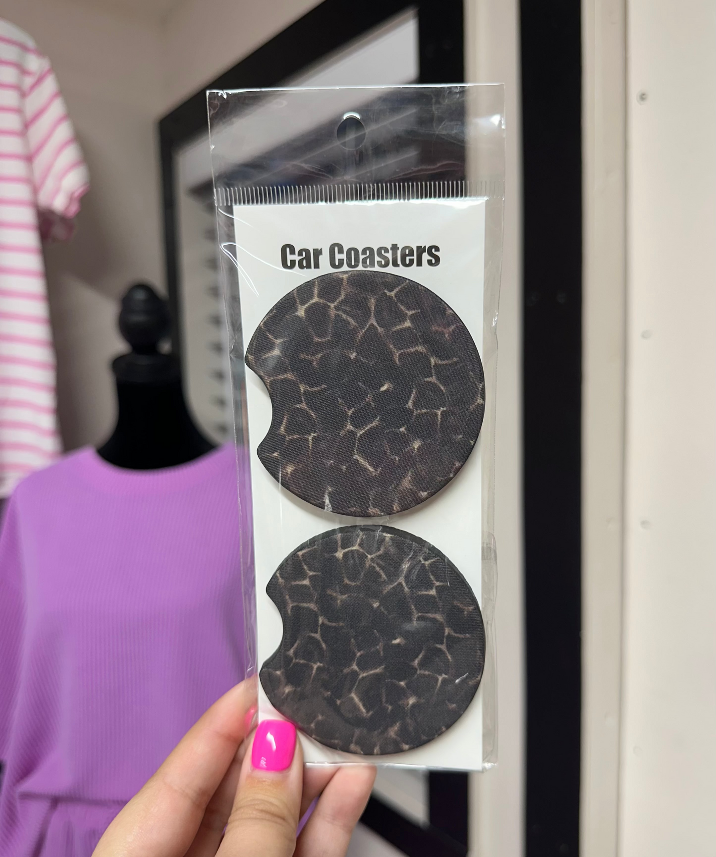 Tortoise Print Car Coasters