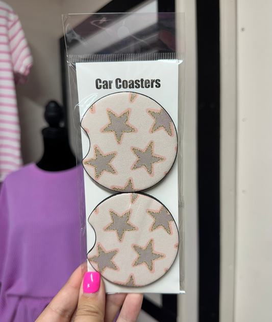 Glitter Stars Car Coasters