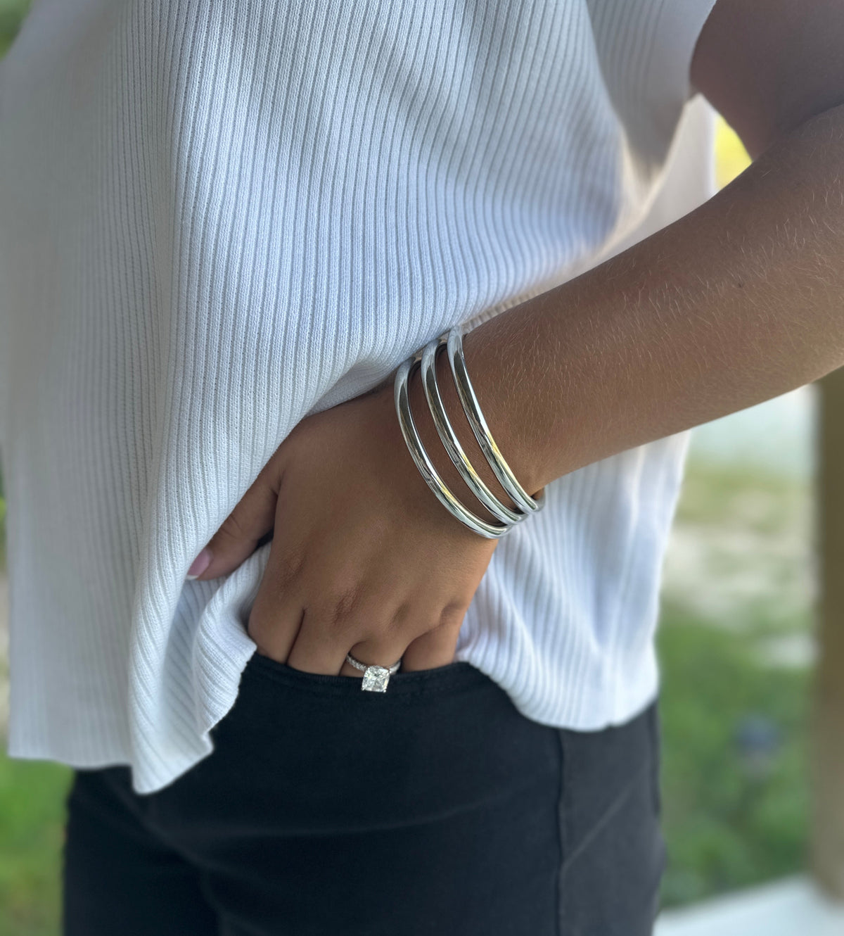 Silver Bangle Set