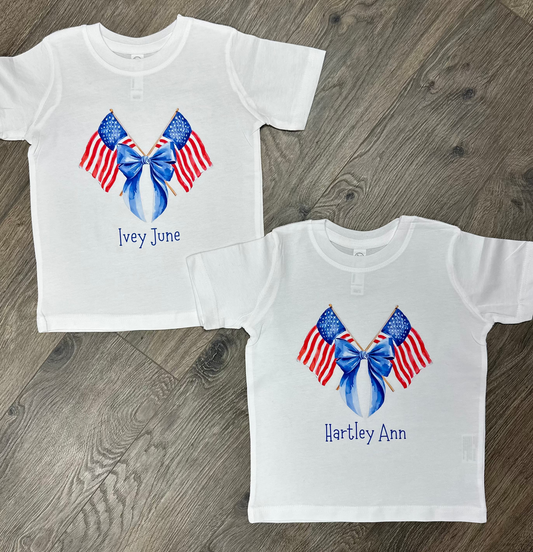 Flags & Bow Name Short Sleeve