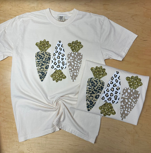 Leopard & Glitter Carrots Short Sleeve