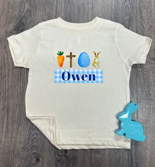 Boys Easter Name Plate Short Sleeve