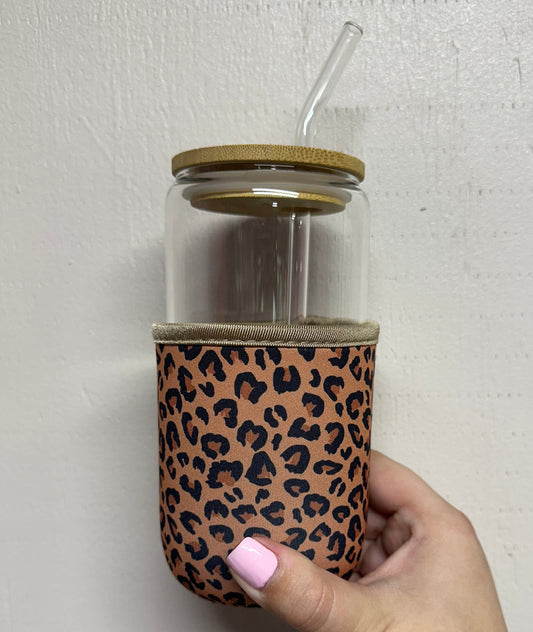 Brown Leopard Drink Sleeve