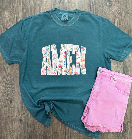 Floral AMEN Short Sleeve