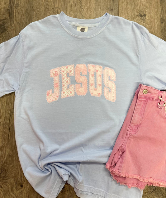 Floral & Lace JESUS Short Sleeve