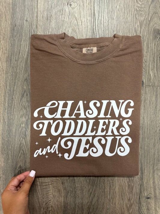 Chasing Toddlers and Jesus Short Sleeve