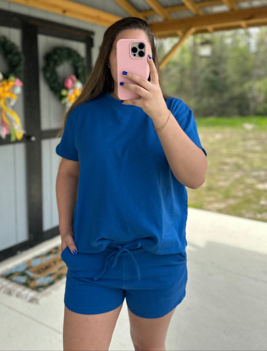 Classic Blue Short Sleeve Set