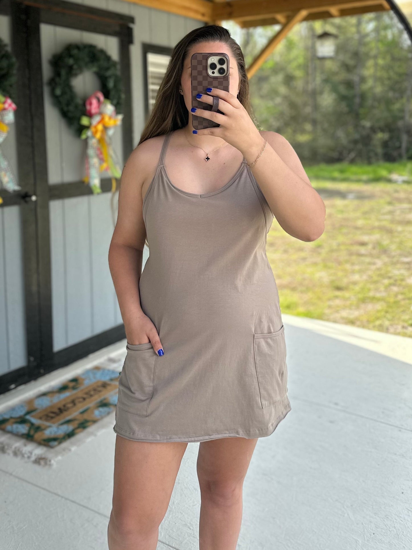 Light Brown Dress With Built-In Romper Liner