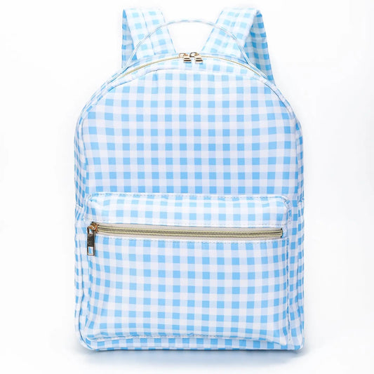 Kids Blue Gingham Backpack