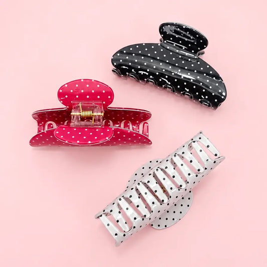 Polka Dot Hair Clip-3 Color Options