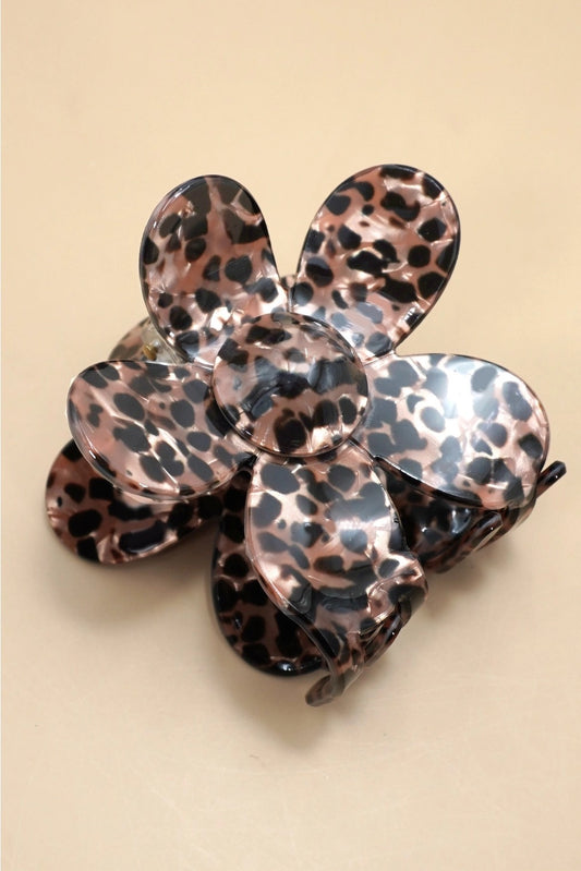 Leopard Flower Claw Clip