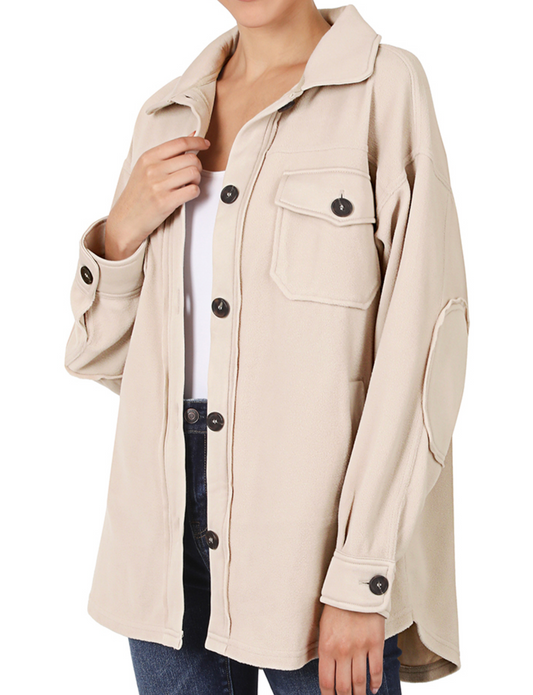 Zenana Oversized Fleece Shacket
